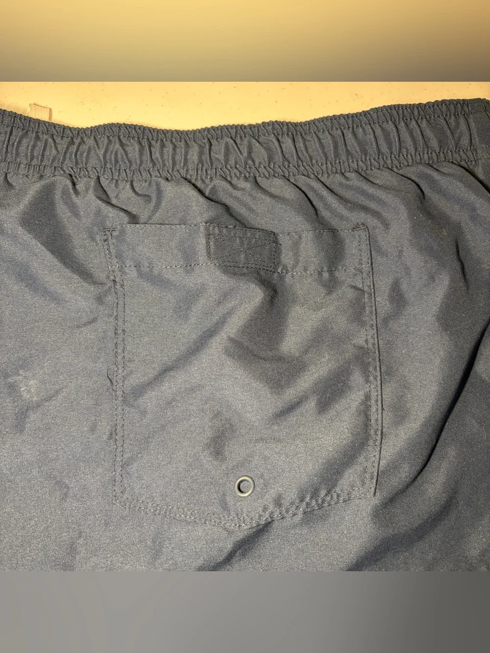 NWT Old Navy Men's 4XL Blue Solid Swim Trunks Elastic Waist Drawstring Lined